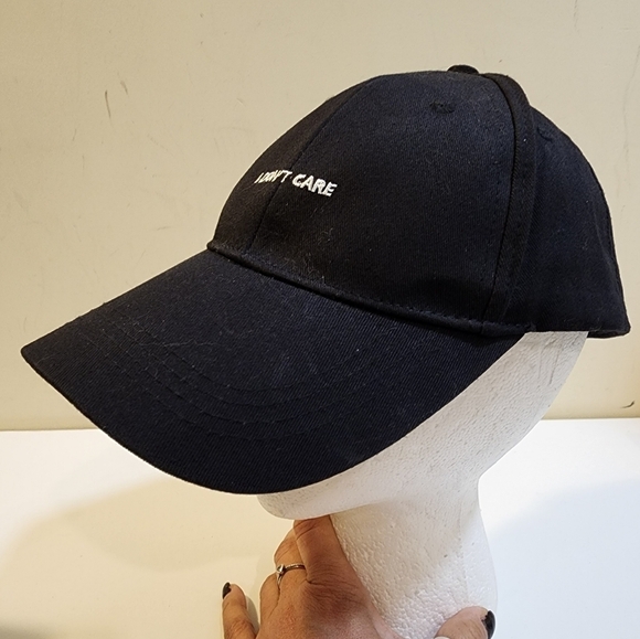 Blac Unisex Adjustable Baseball Cap Graphic Print I Don't Care OS - Picture 1 of 8